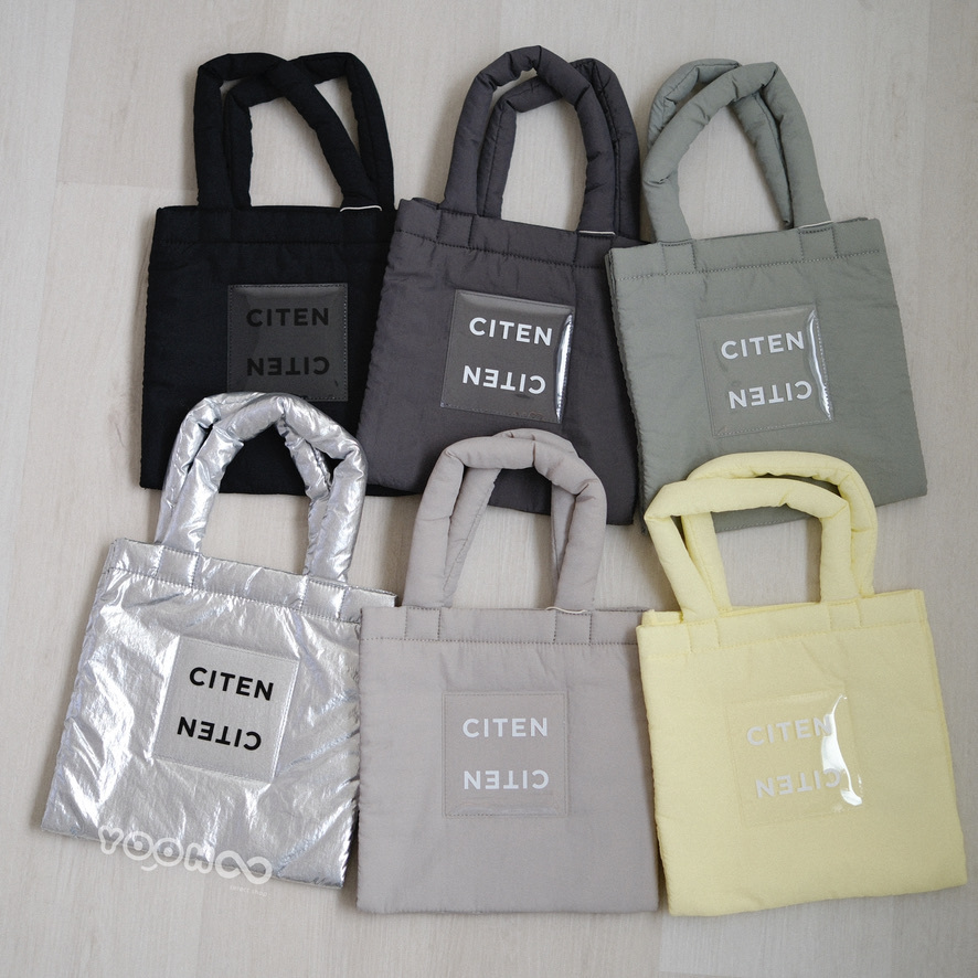 預購┃日本 CITEN 透明LOGO 雙層 小托特包 蓬鬆感