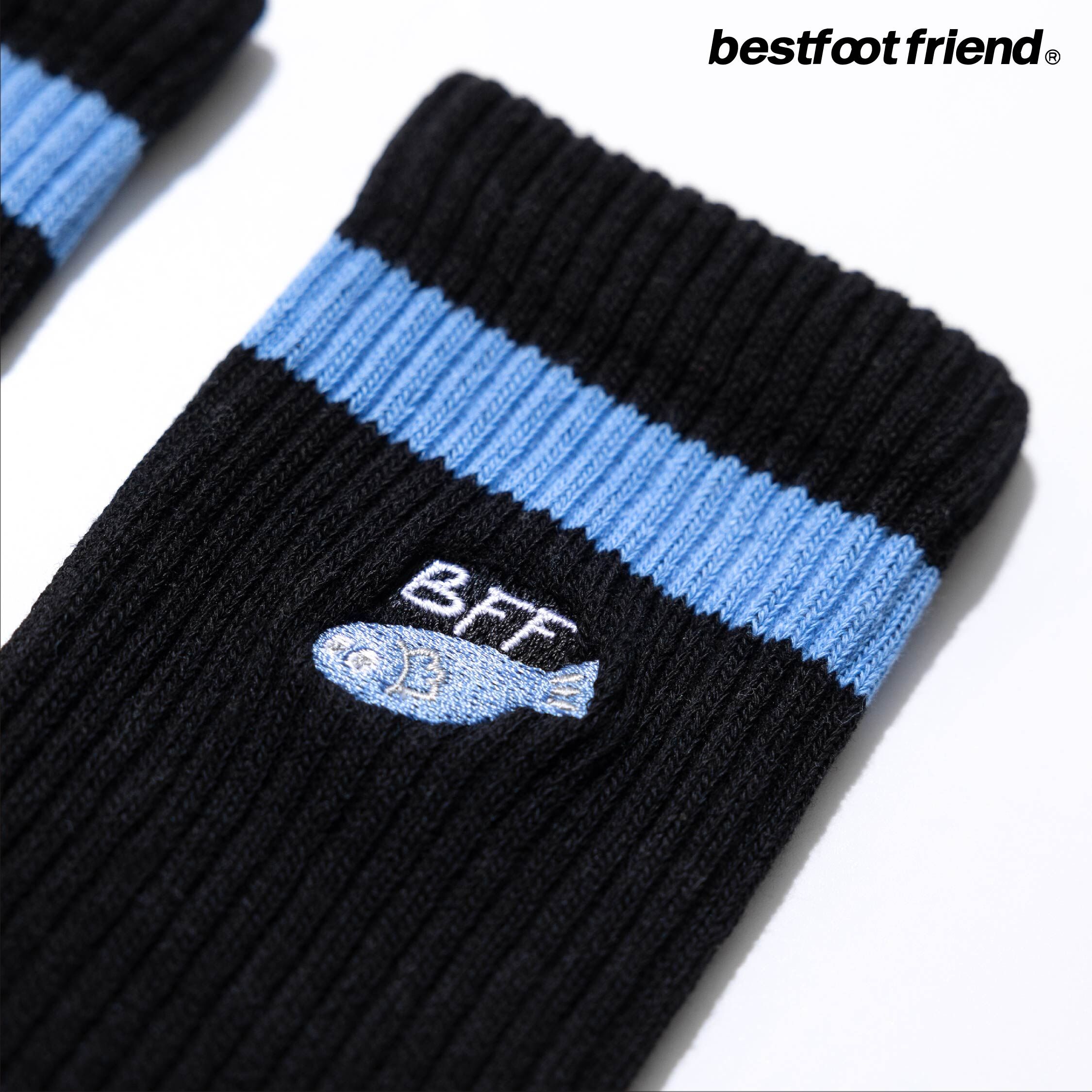 Best Foot Friend Sleeping Fish Black Socks