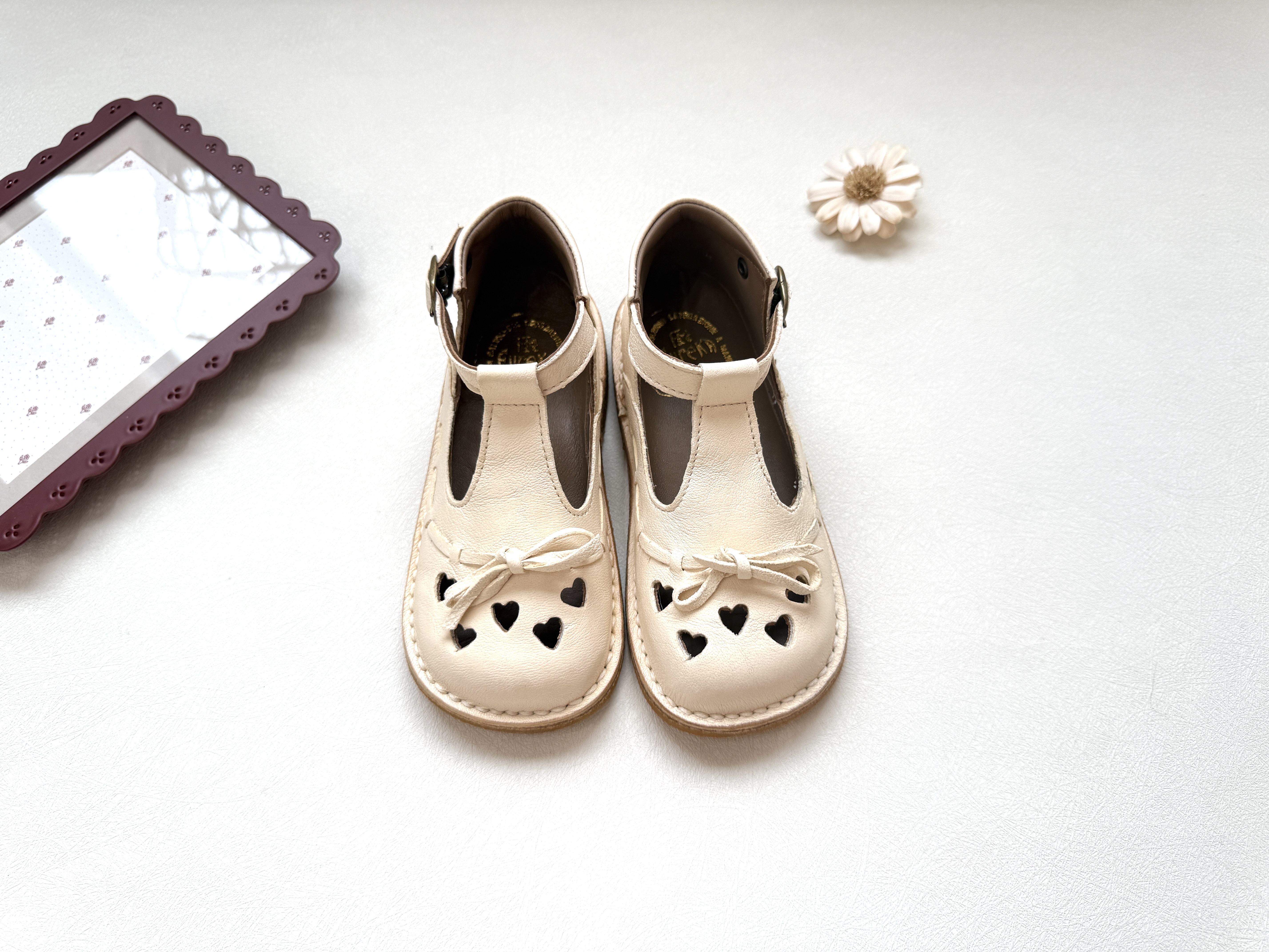 （現貨）EUREKA 真皮愛心緞帶蝴蝶結鞋