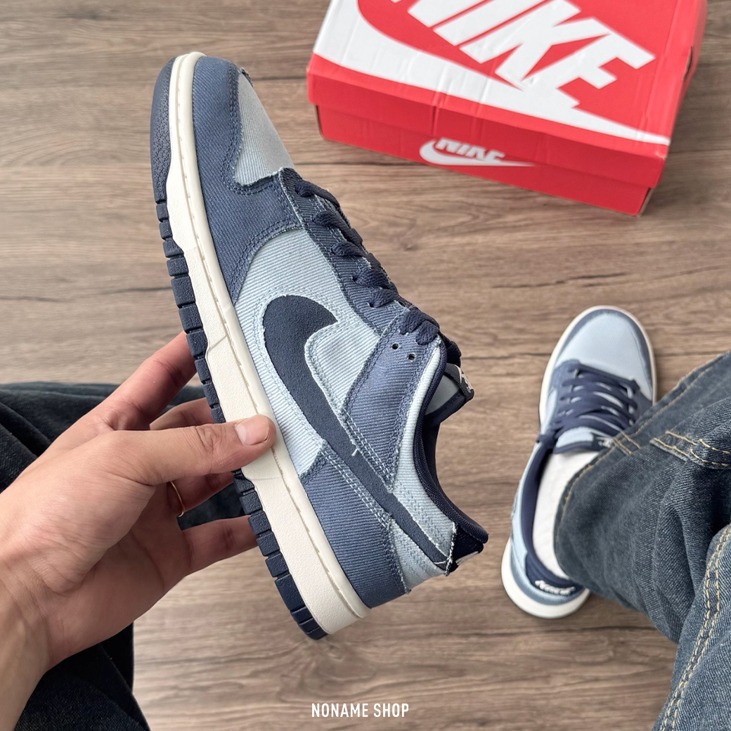 NIKE DUNK LOW RETRO SE "BLUE DENIM" 不修邊 牛仔 丹寧 拼接 休閒鞋 (男款)