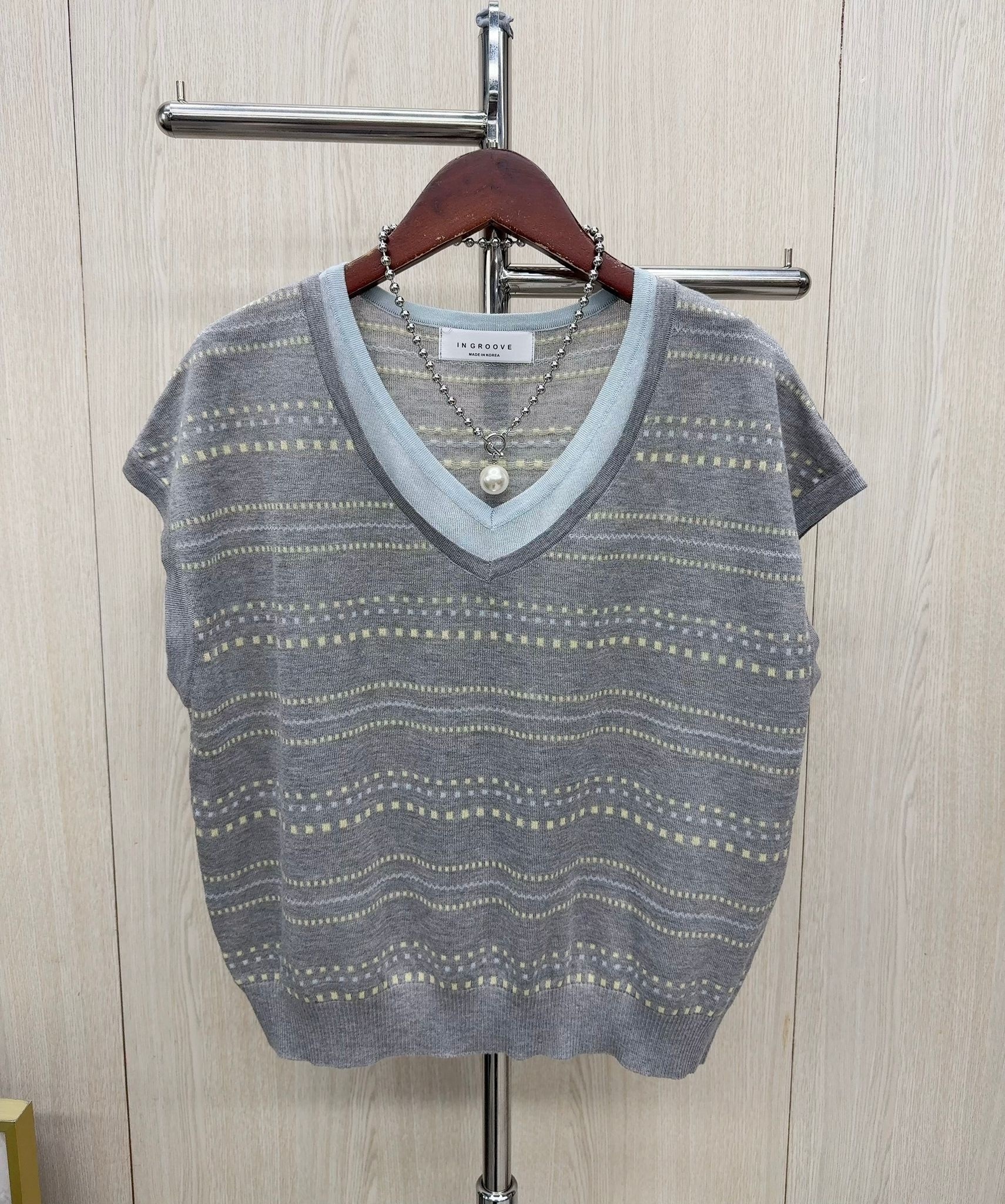 韓國高質假兩件線料top~101F