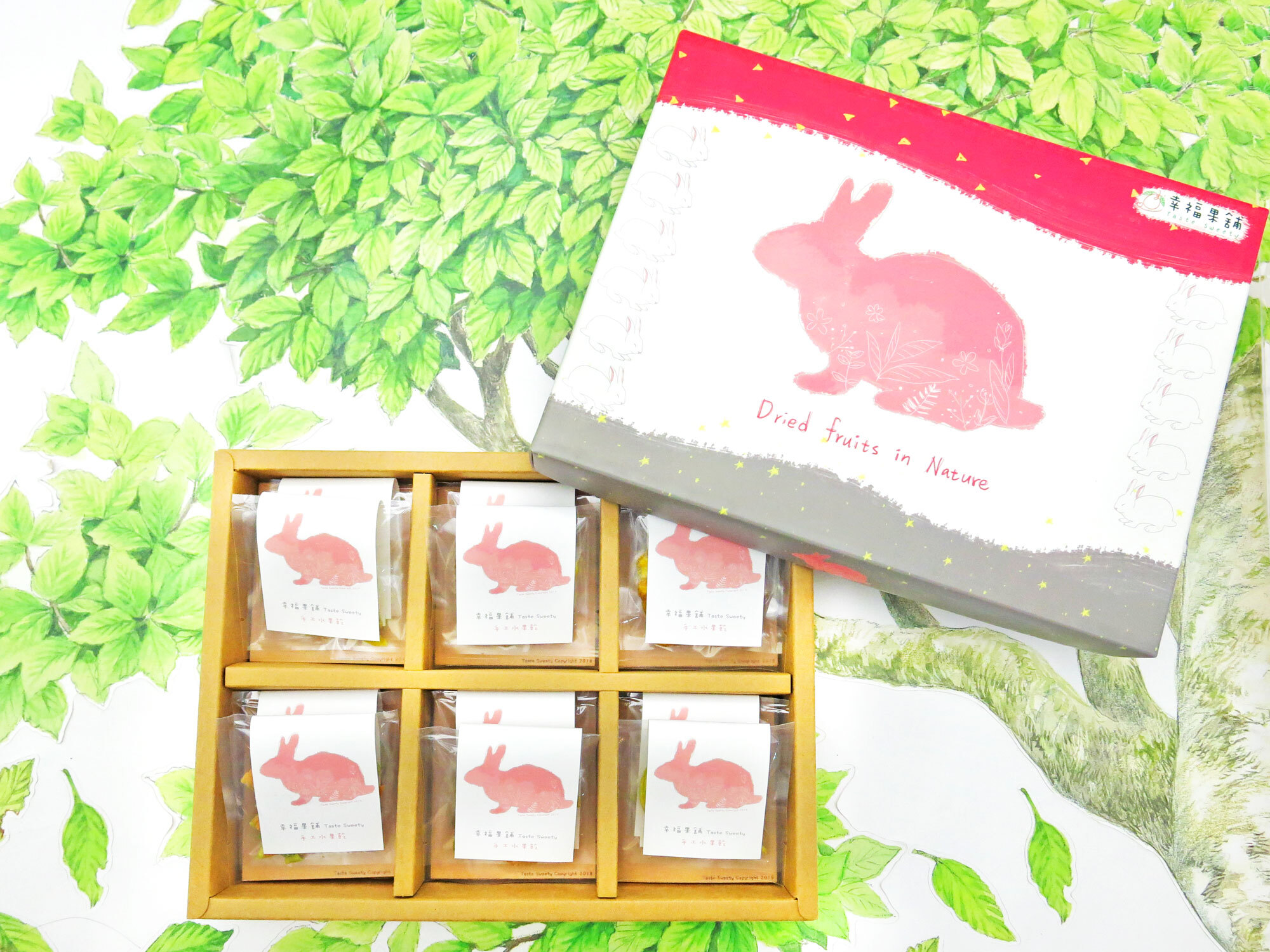 粉紅兔水果乾禮盒6格(12入/18入/24入)