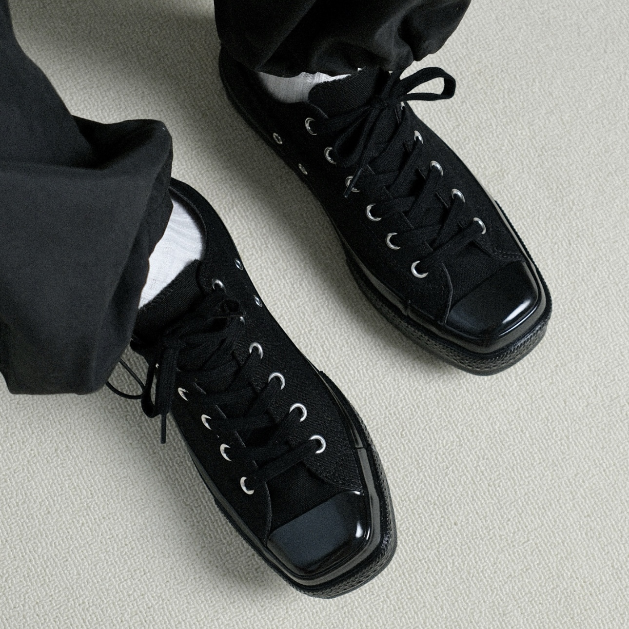 CONVERSE ALL STAR SQUARE TOE 方頭全黑日本限定帆布鞋休閒匡威