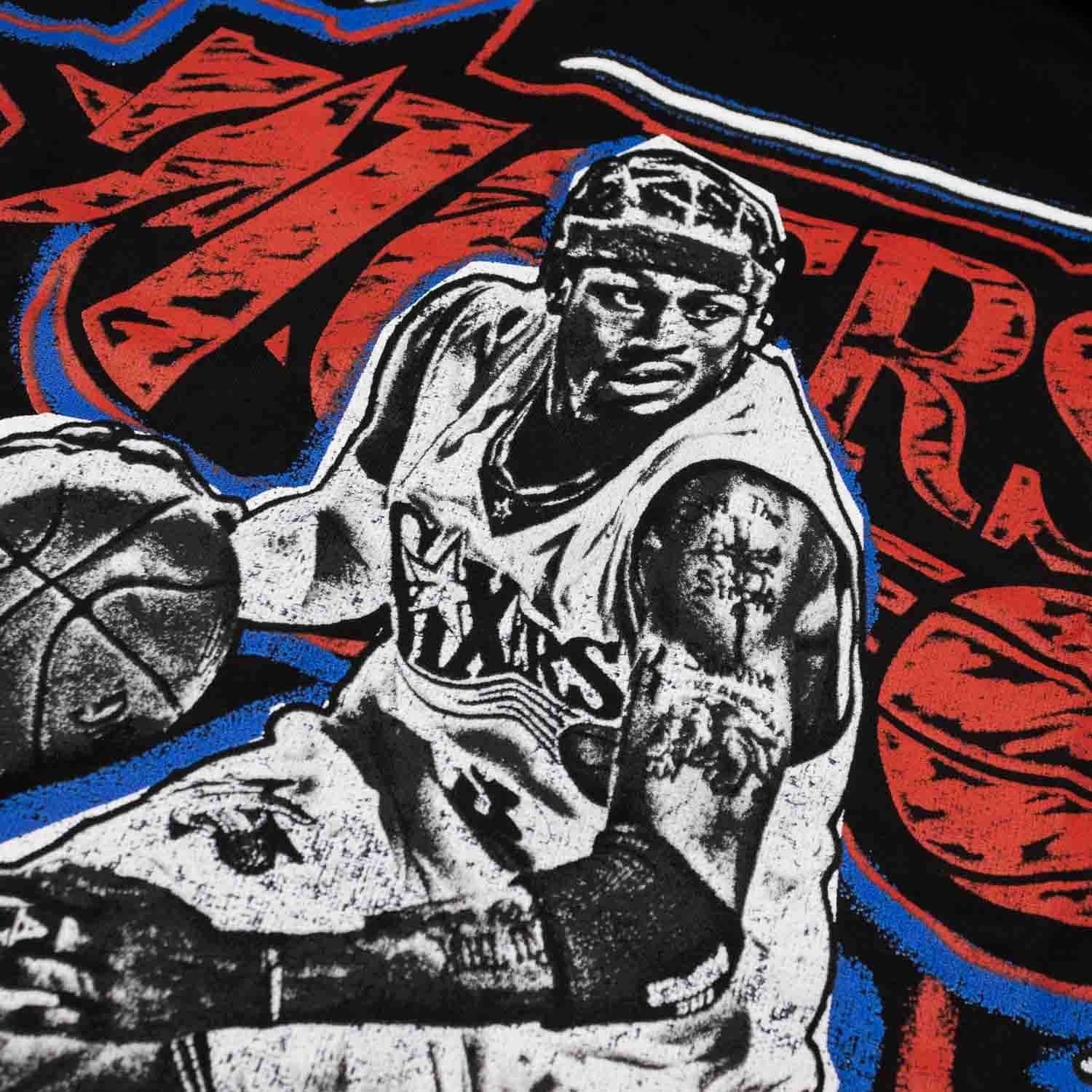 Mitchell & Ness CHALKED UP TEE ALLEN IVERSON 76人 黑色 短袖 MN25ATS07A [台灣現貨]
