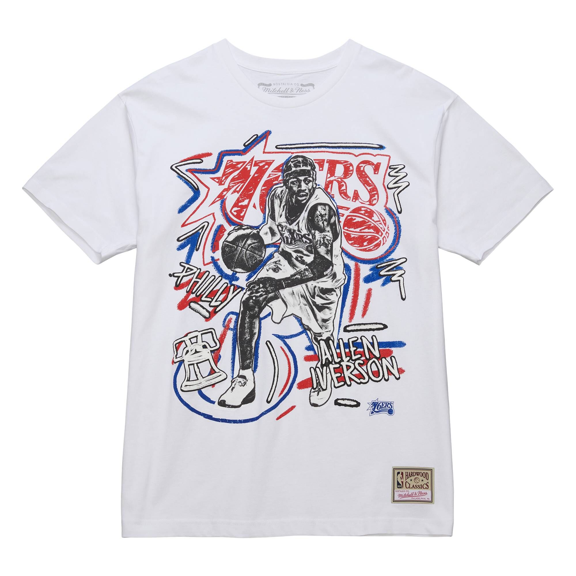 Mitchell & Ness CHALKED UP TEE ALLEN IVERSON 76人 白色 短袖 MN25ATS07B [台灣現貨]