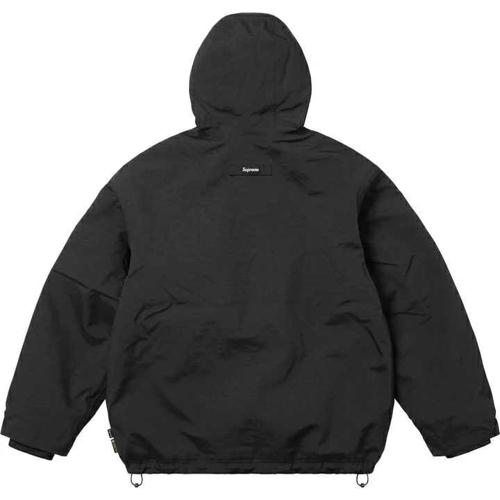 ジャケット・アウター Supreme Woven Stripe Hooded Jacket Black Supreme GORE-TEX Stripe Hooded Jacket (Black)
