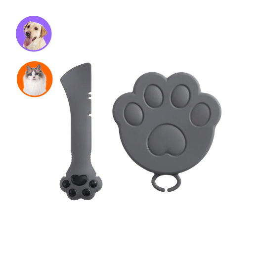 超可愛寵物罐頭矽膠蓋與多功能開罐湯匙