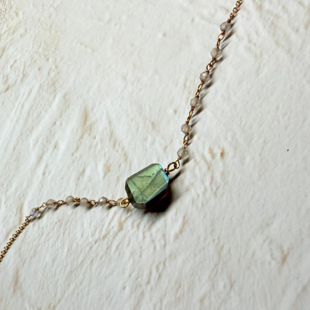 全人手手工繞線手鍊 • 拉長石