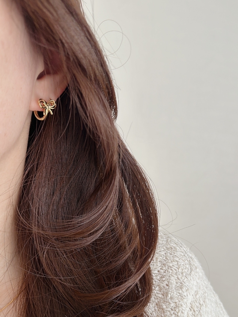 S925 ribbon hoop pierce