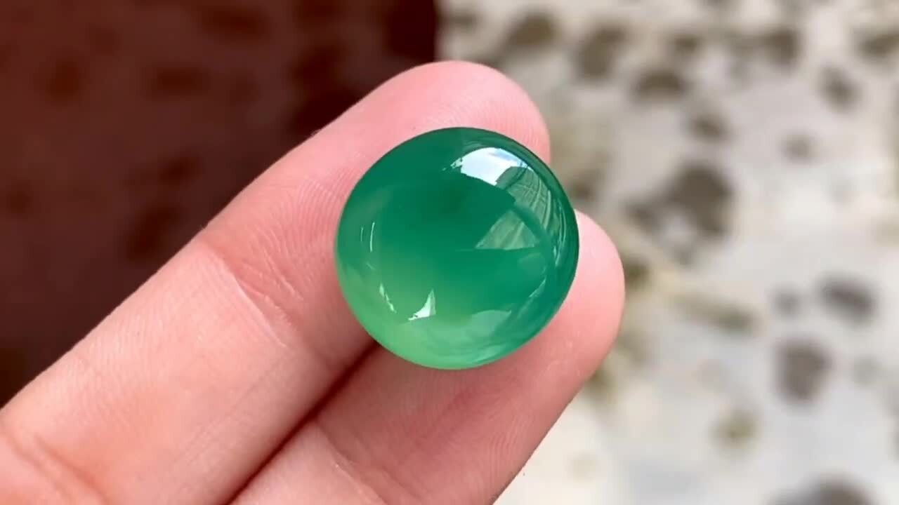 翡翠滿色蛋面,天然翡翠A玉, 緬甸玉, Jade, Jadeite