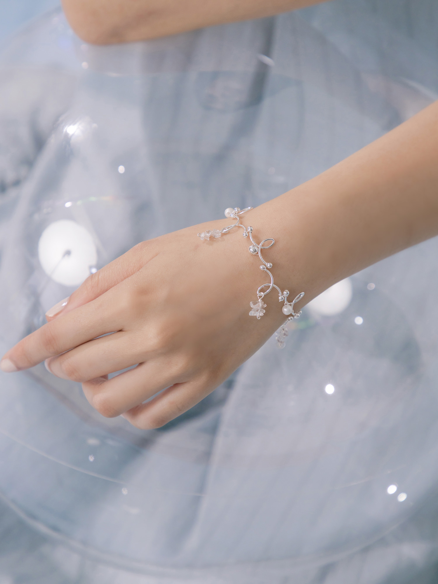 雲霧催眠師。MUCHAT手作波浪線條水晶手鍊