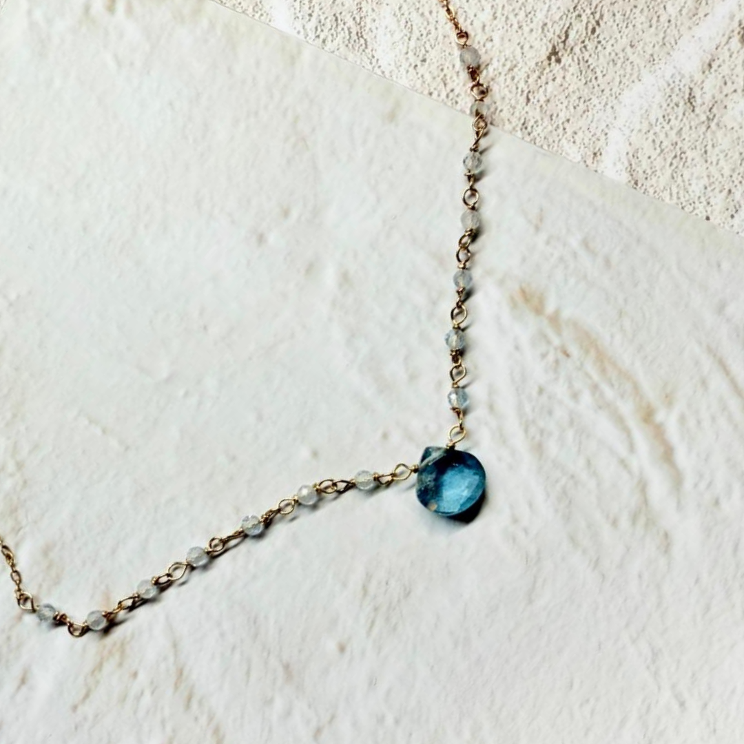 【現貨】全人手手工繞線手鍊 • 海藍寶 A款