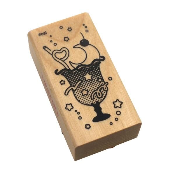 【kodomo no kao】I Love Stamp 木頭印章 月亮蘇打：1535-029