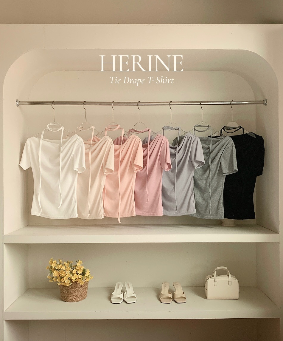 【優惠預訂】韓國皺褶領口羅紋上衣 - 連頸繩（7色）