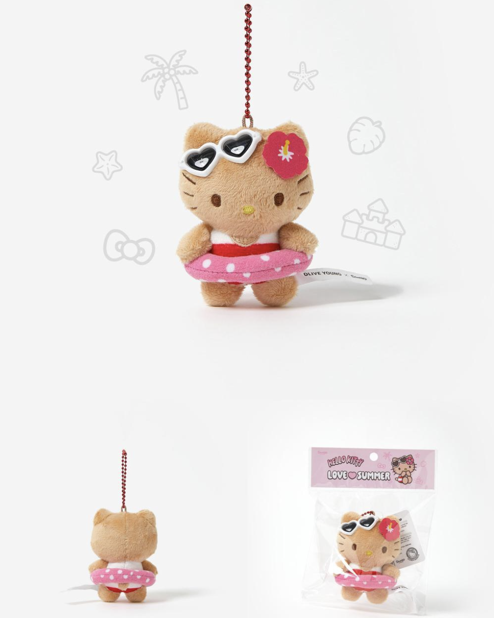 OLIVE YOUNG  X Sanrio 曬黑三麗鷗 吊飾鑰匙圈 凱蒂