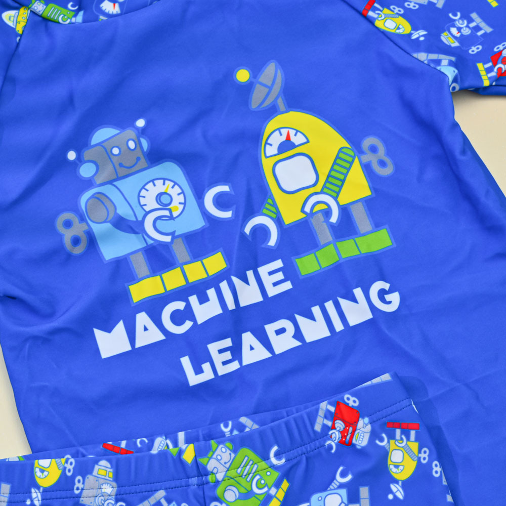 TB549-童短袖兩件式褲裝-印花