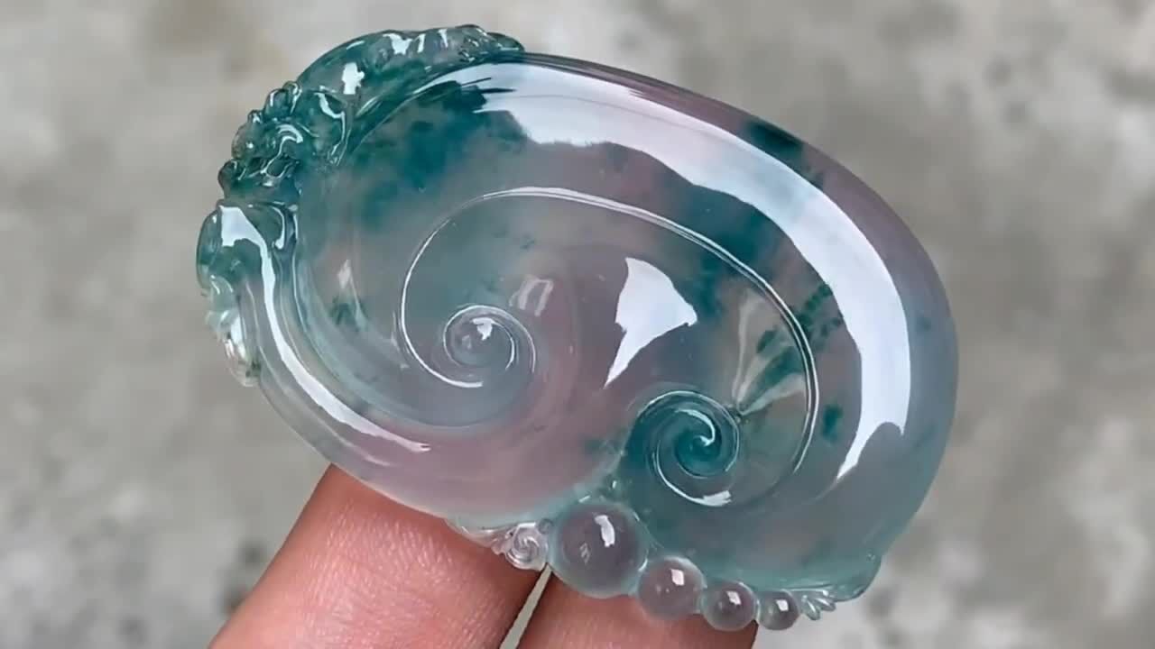 翡翠高冰飄彩如意,天然翡翠A玉, 緬甸玉, Jade, Jadeite