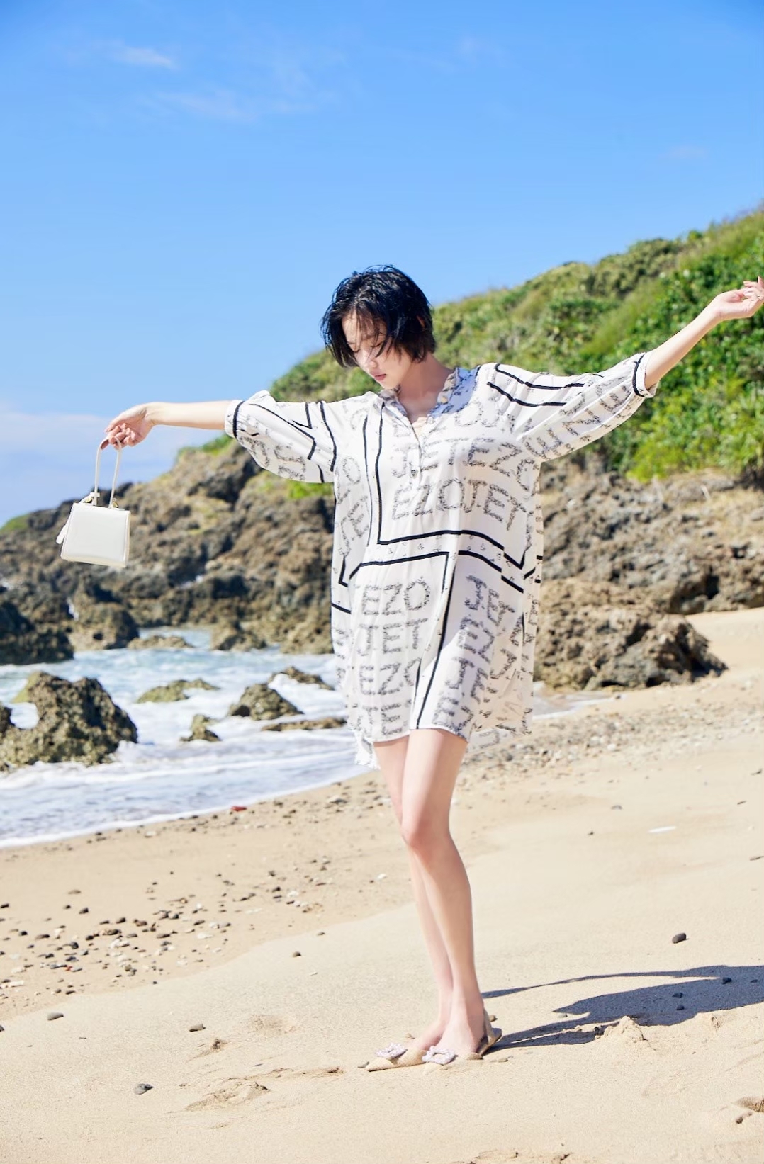 BC1EB066E1 天空之城-法式海洋H型連衣裙洋/上衣