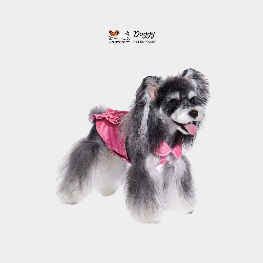 【 mookipet 】粉紅交叉甜妹牛仔背心