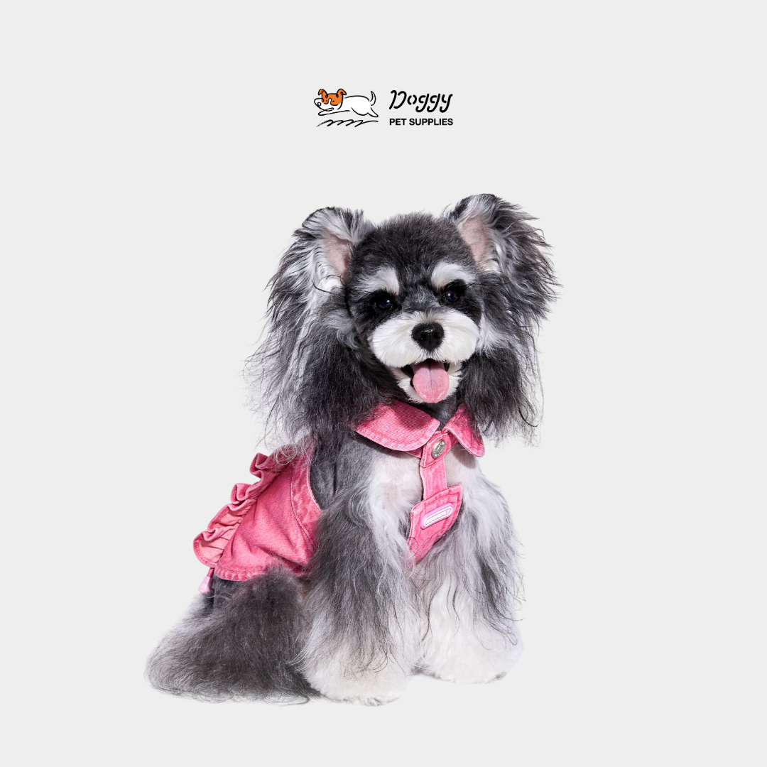 【 mookipet 】粉紅交叉甜妹牛仔背心