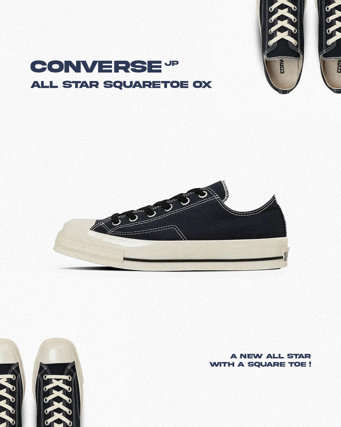 iSNEAKERS｜Converse ALL STAR SQUARETOE OX "Black" 日本限定 方頭系列 黑色 31316070