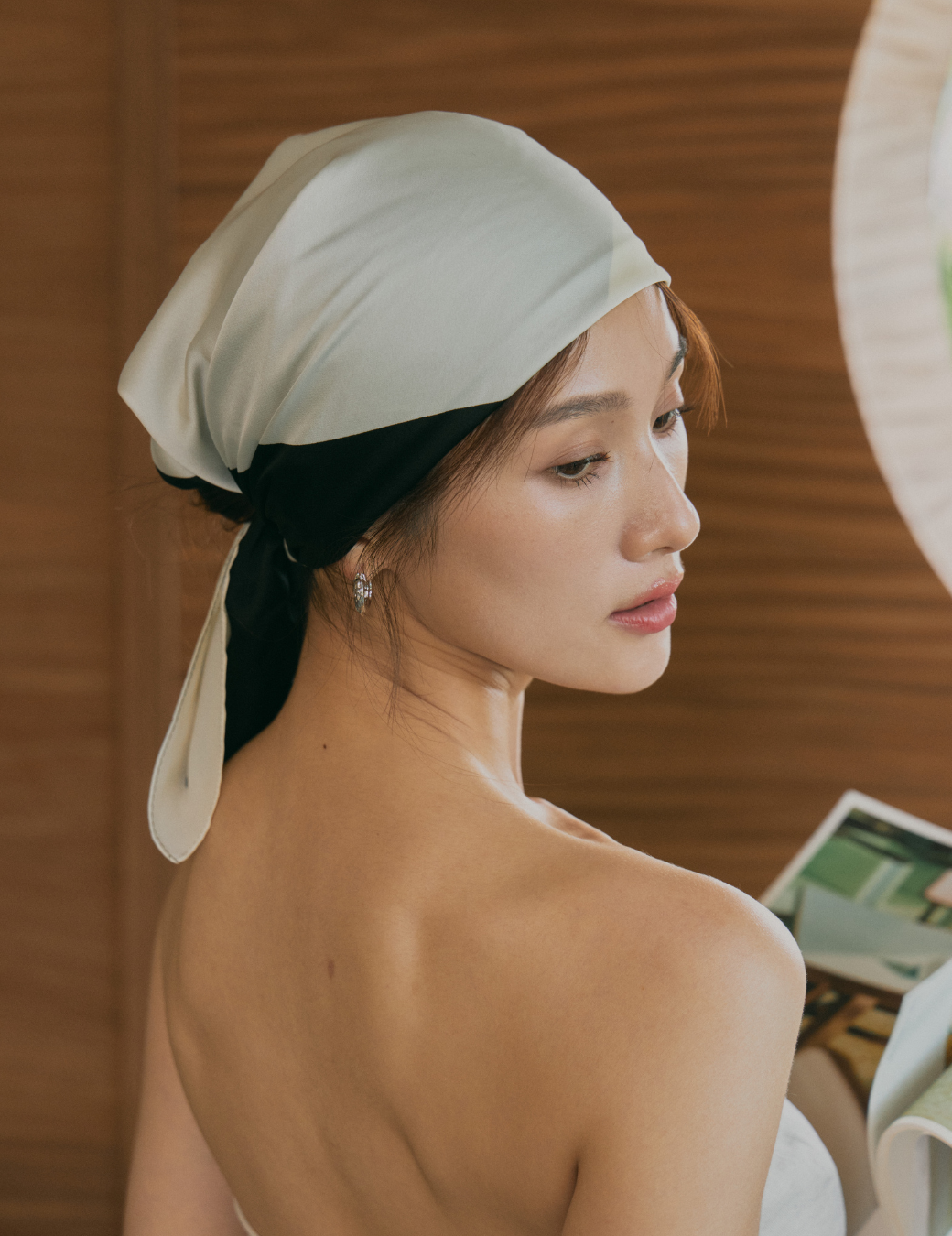 簡約交錯大方格絲巾