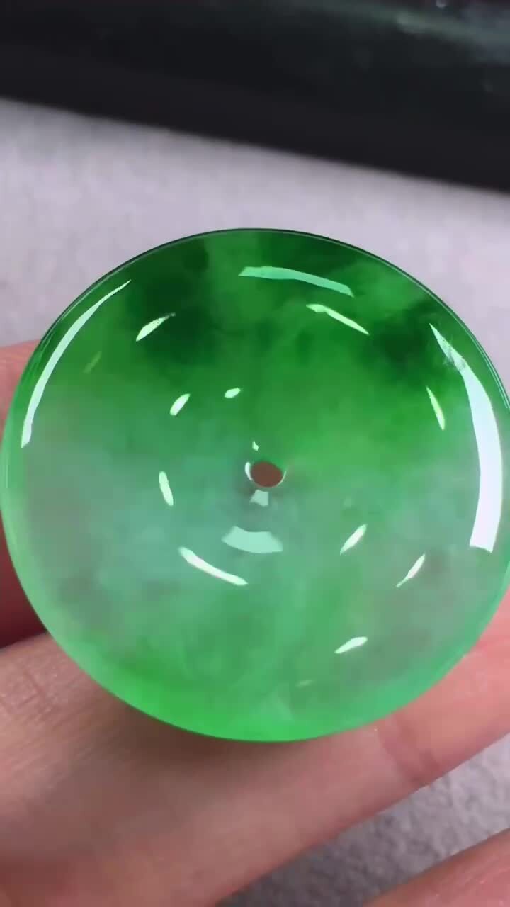 翡翠平安扣 (26.3mm直徑),天然翡翠A玉, 緬甸玉, Jade, Jadeite