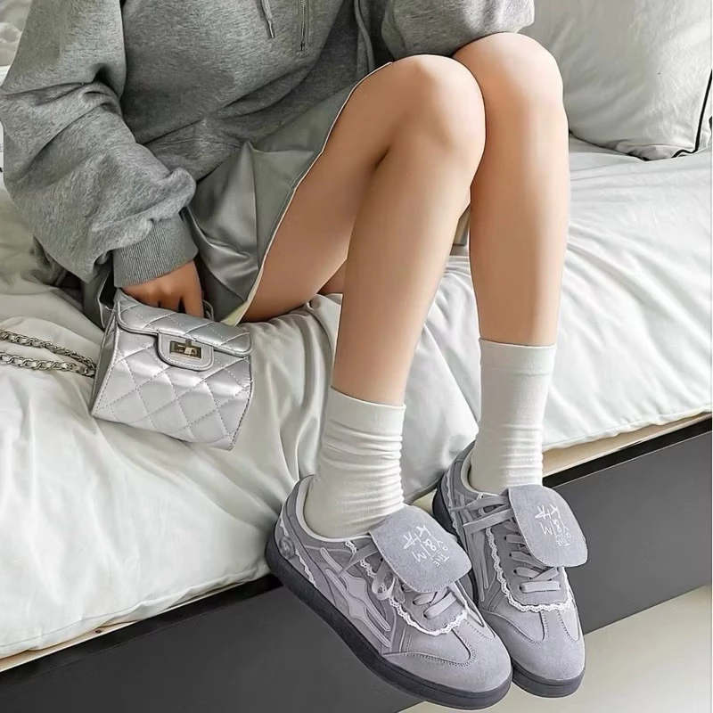 (張員瑛同款) Killwinner "Lace Gray" 蕾絲灰 復古 運動 麂皮 德訓鞋 KW-2024001-LG