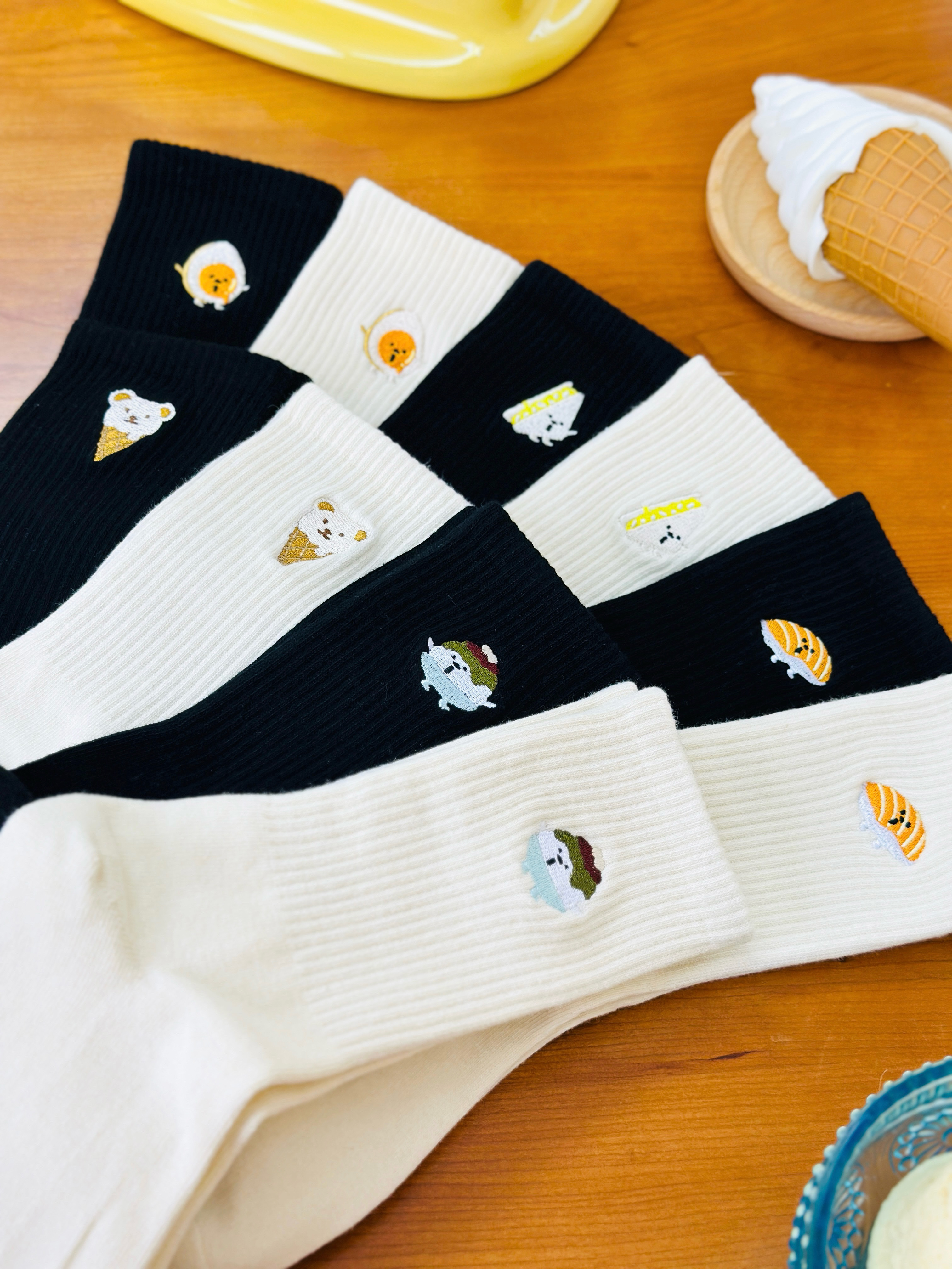 【$148@3對💛】🆕多款刺繡襪子／Embroidery Cotton Socks (可混款)