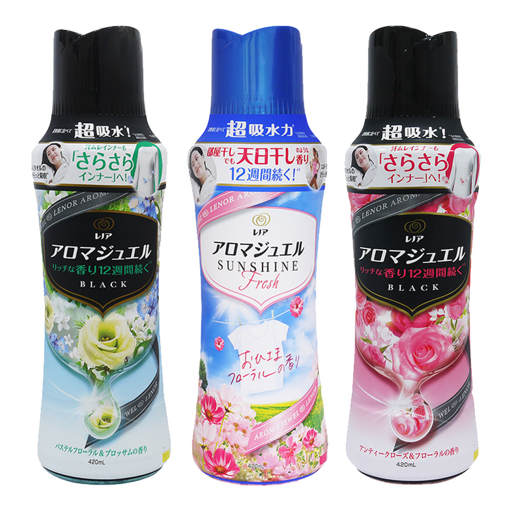 P&G衣物清香顆粒香香豆420ml 香水玫瑰 微風百花香 太陽花香