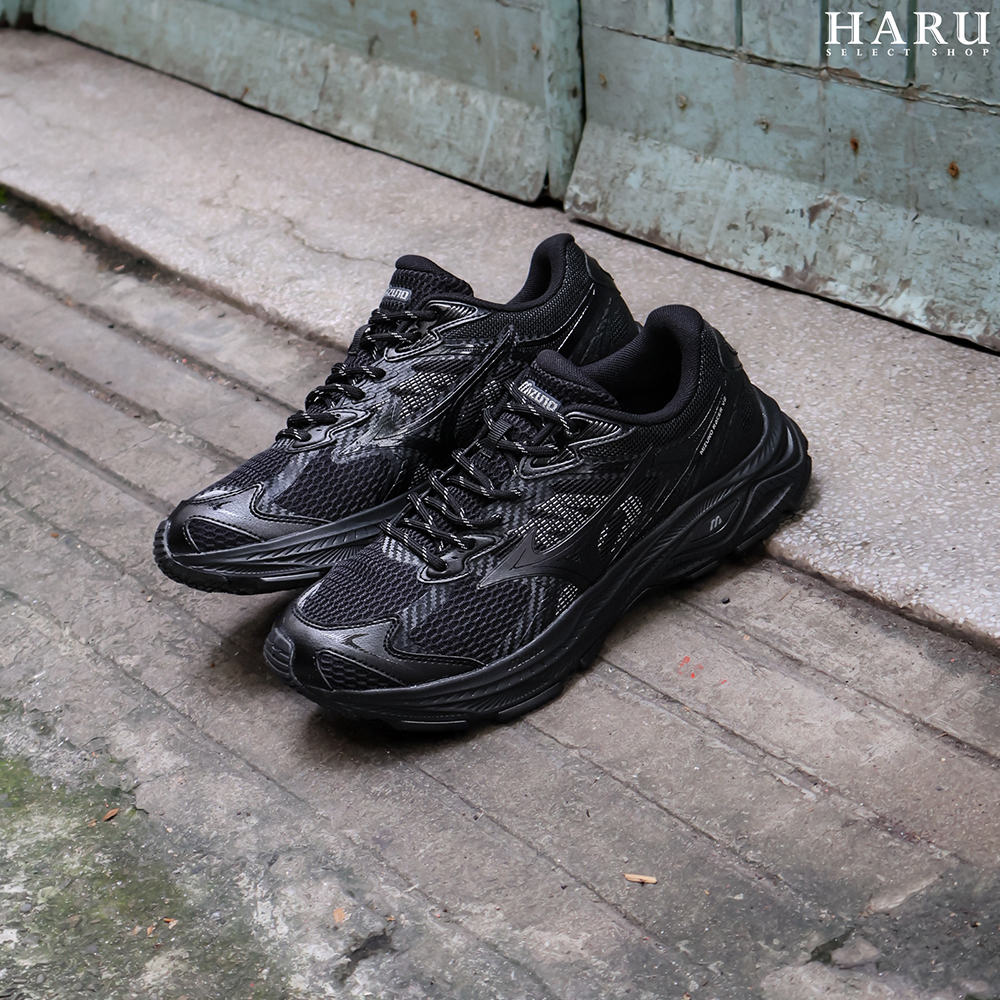 Mizuno 美津濃 RACER V2 網面 慢跑鞋 復古休閒鞋 V2K 黑武士 全黑 黑魂 D1GH250604
