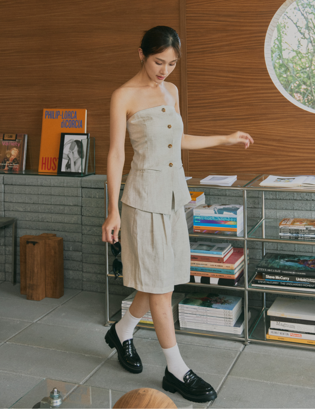 前打折寬鬆西裝五分褲（3尺寸）