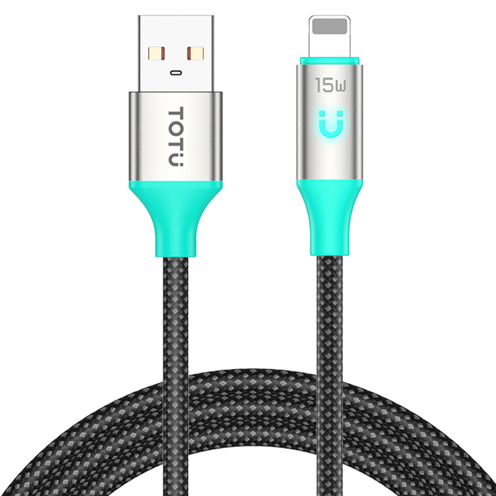 TOTU 拓途 智能斷電 iPhone/Lightning充電線傳輸線編織快充線 LED呼吸燈 EcoSnap系列 1.2M
