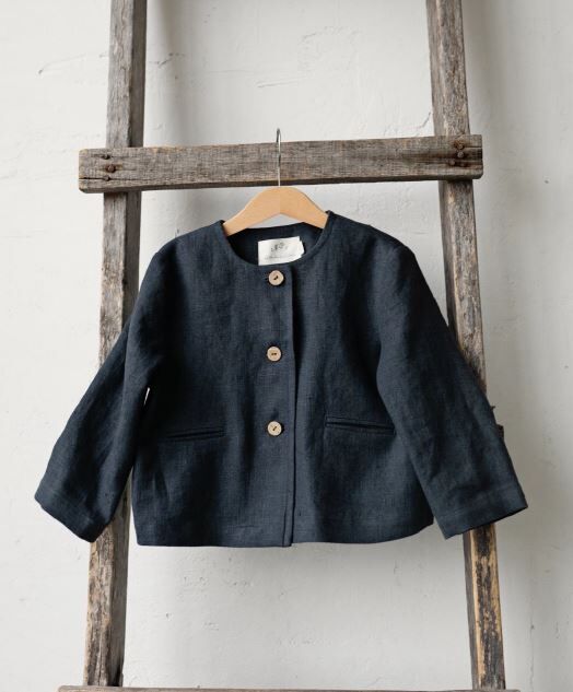 (預購)ALL THE BEAUTIFUL LINEN 手工無領刺繡外套  JACKET