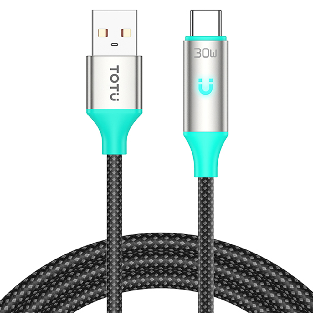 TOTU 拓途  智能斷電 Type-C充電線傳輸線編織快充線 QC4.0 LED呼吸燈 EcoSnap系列 1.2M