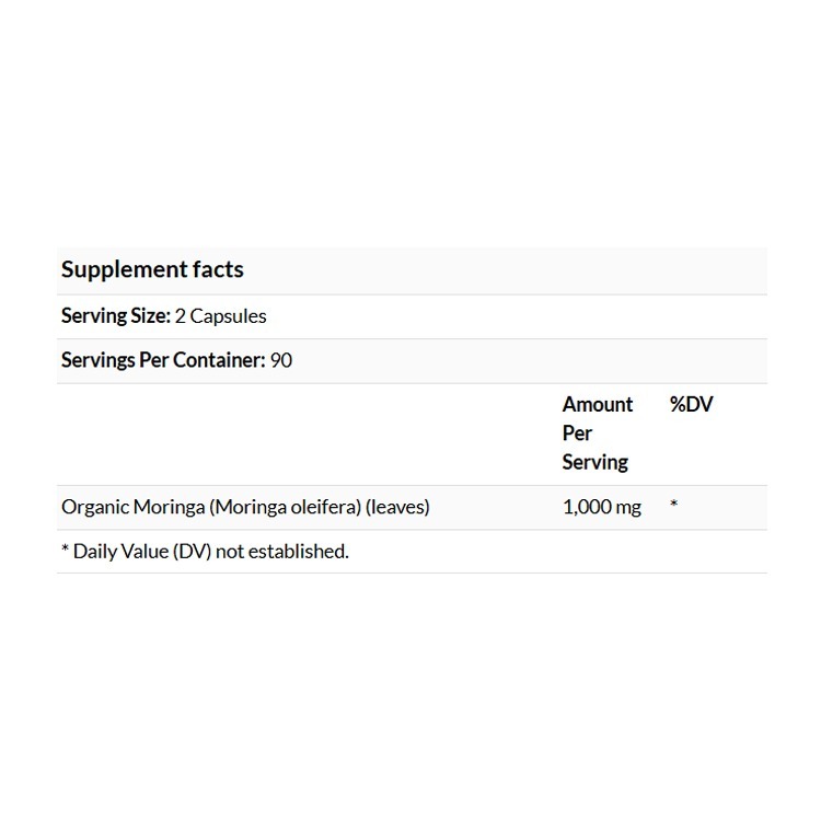 Nutricost Organic Moringa Leave, 180 Capsules (500 mg per Capsule)