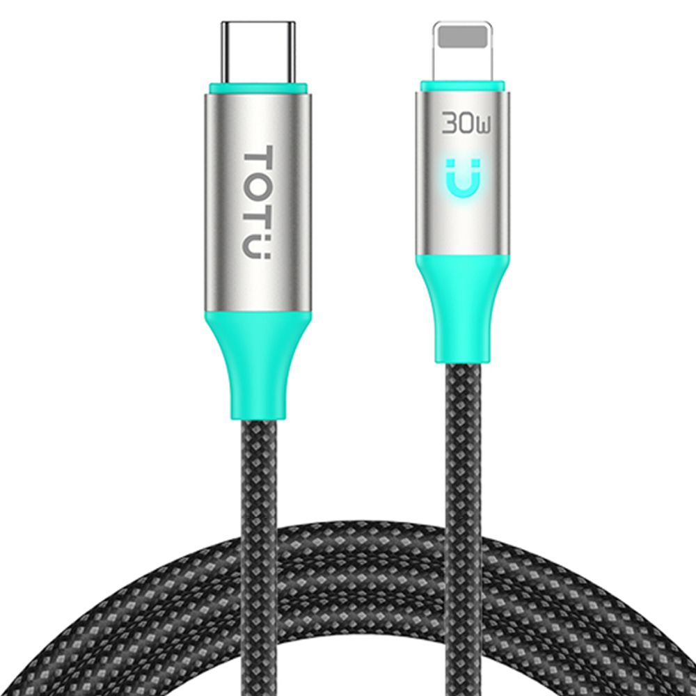 TOTU 拓途 智能斷電 PD/Lightning/Type-C/iPhone充電線傳輸線編織快充線 LED呼吸燈 EcoSnap系列 1.2M