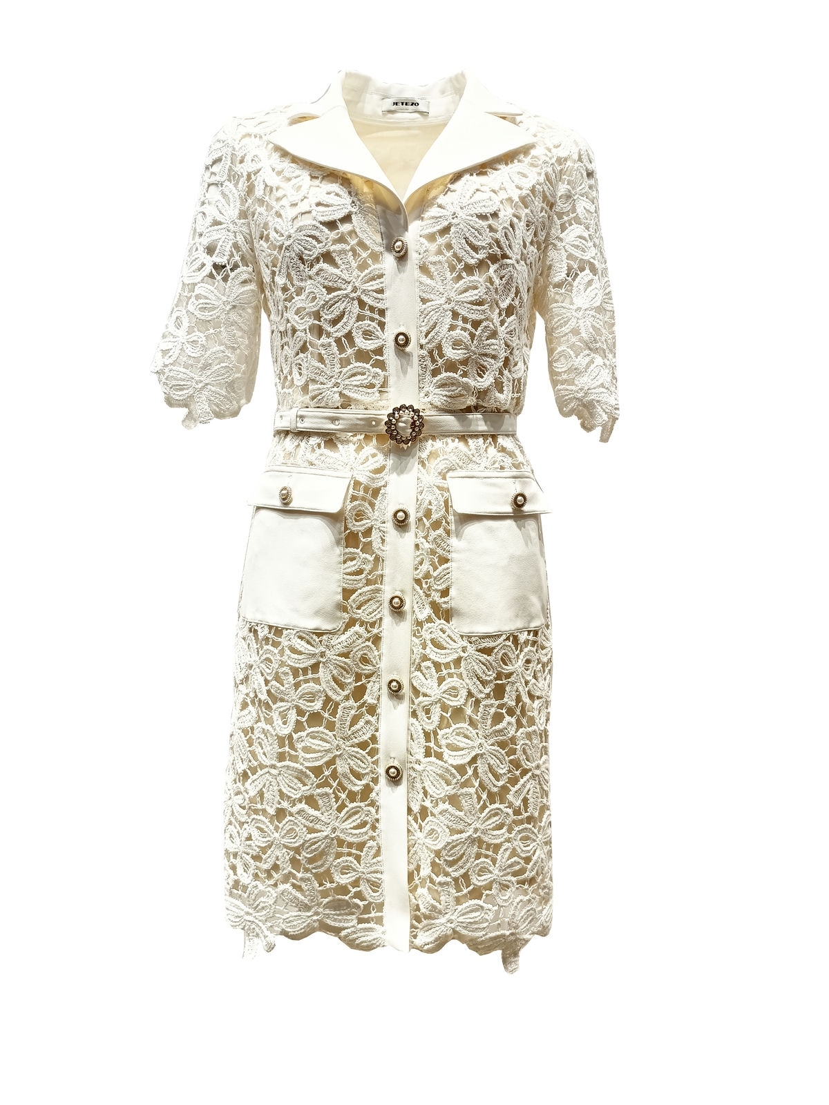 BC1EE163E1 天空之城西裝蕾絲連衣裙洋 ( 附腰帶 )