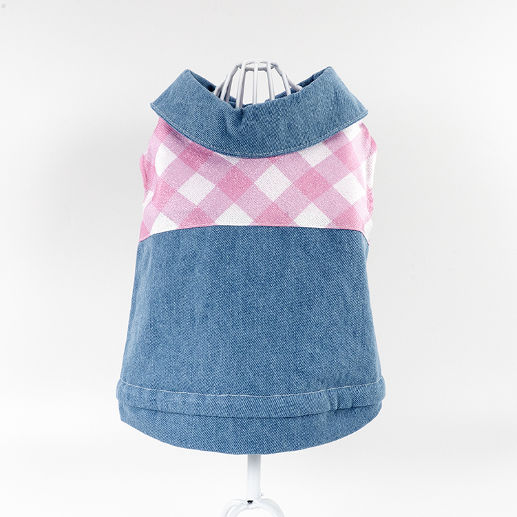 Pink Gingham Denim Vest