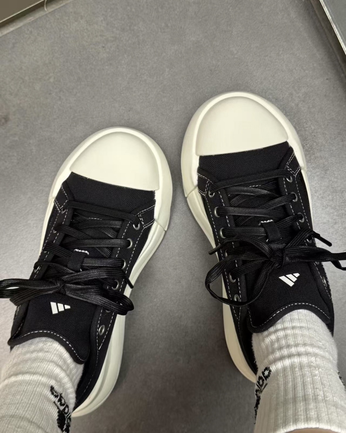 Adidas MAXXCOURT PRO FOS 帆布 厚底 大頭 黑色