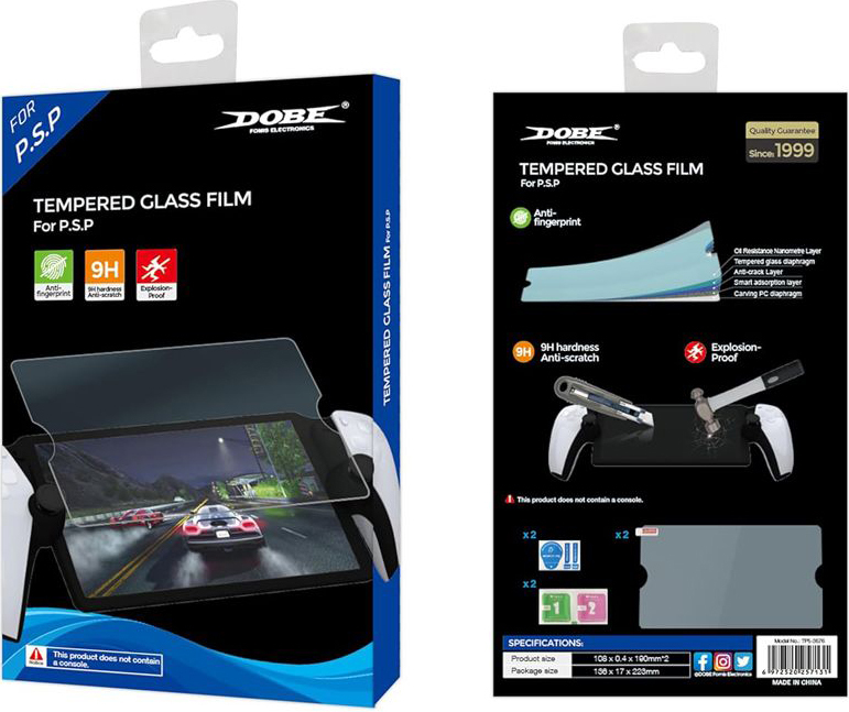 PS5 DOBE Portal 9H玻璃保護貼 2入