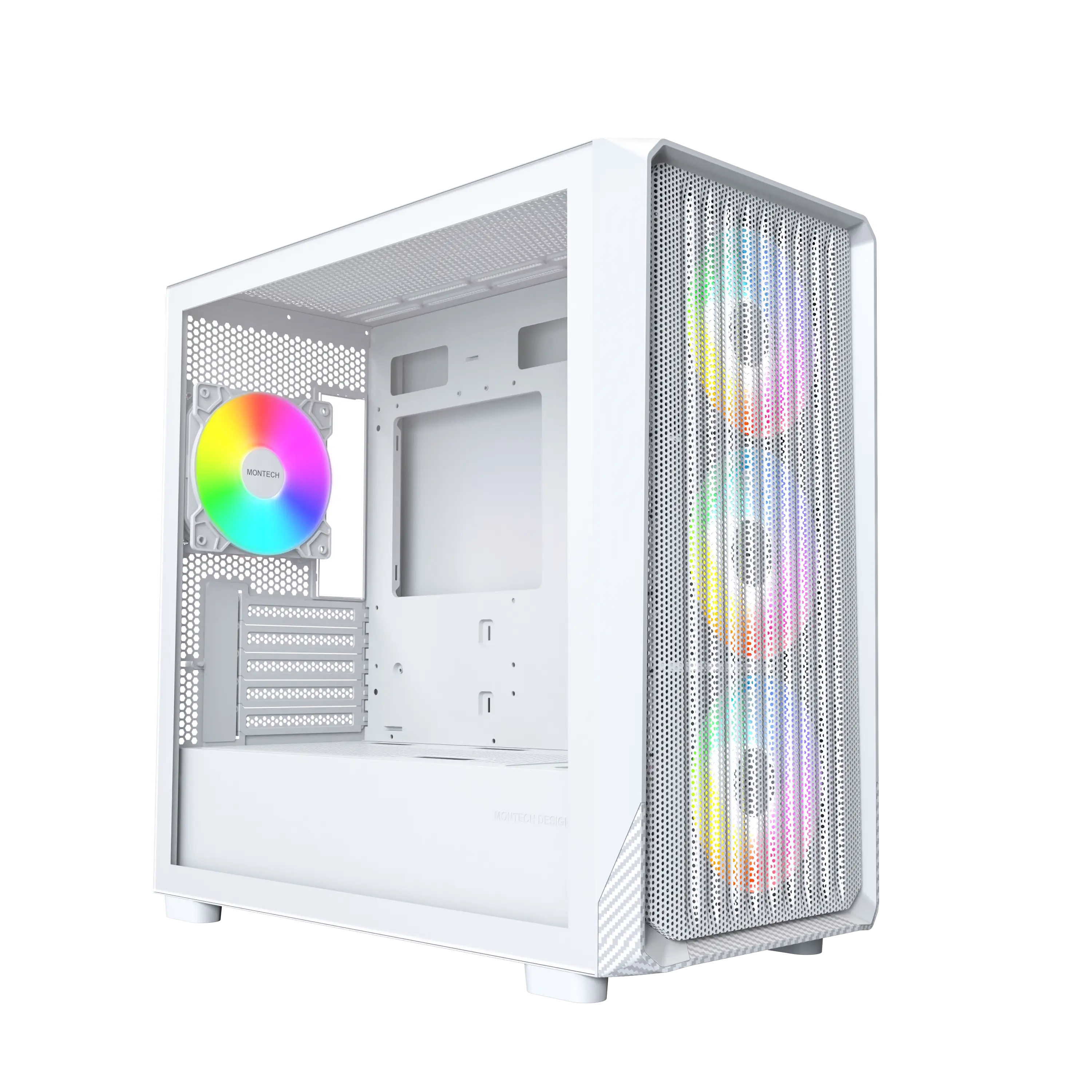 MONTECH 君主 X5M 玻璃透側 M-ATX 機殼 網孔 Type-C/前3後1ARGB風扇 黑色 / 白色