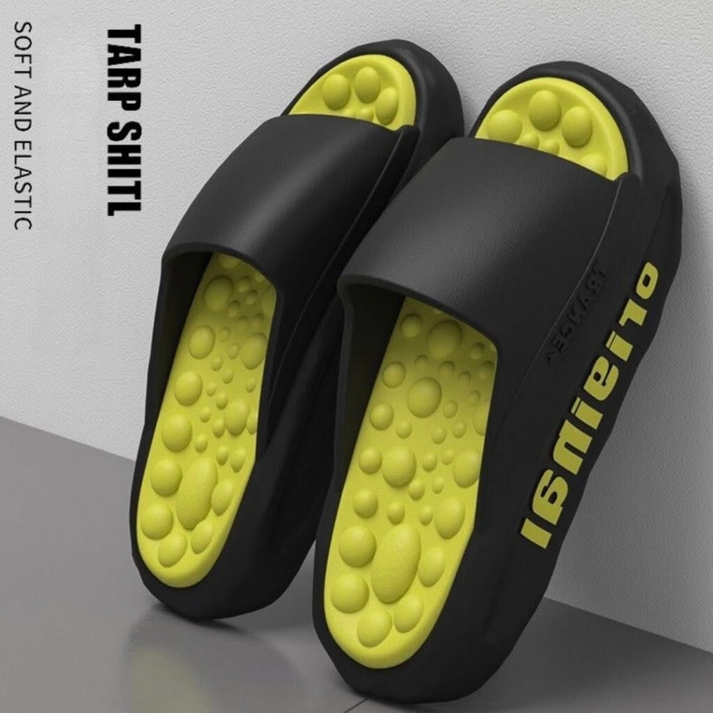 (預購商品 7/28收單)  GD同款BOUNCE ON 舒適氣墊舒壓拖-黑綠