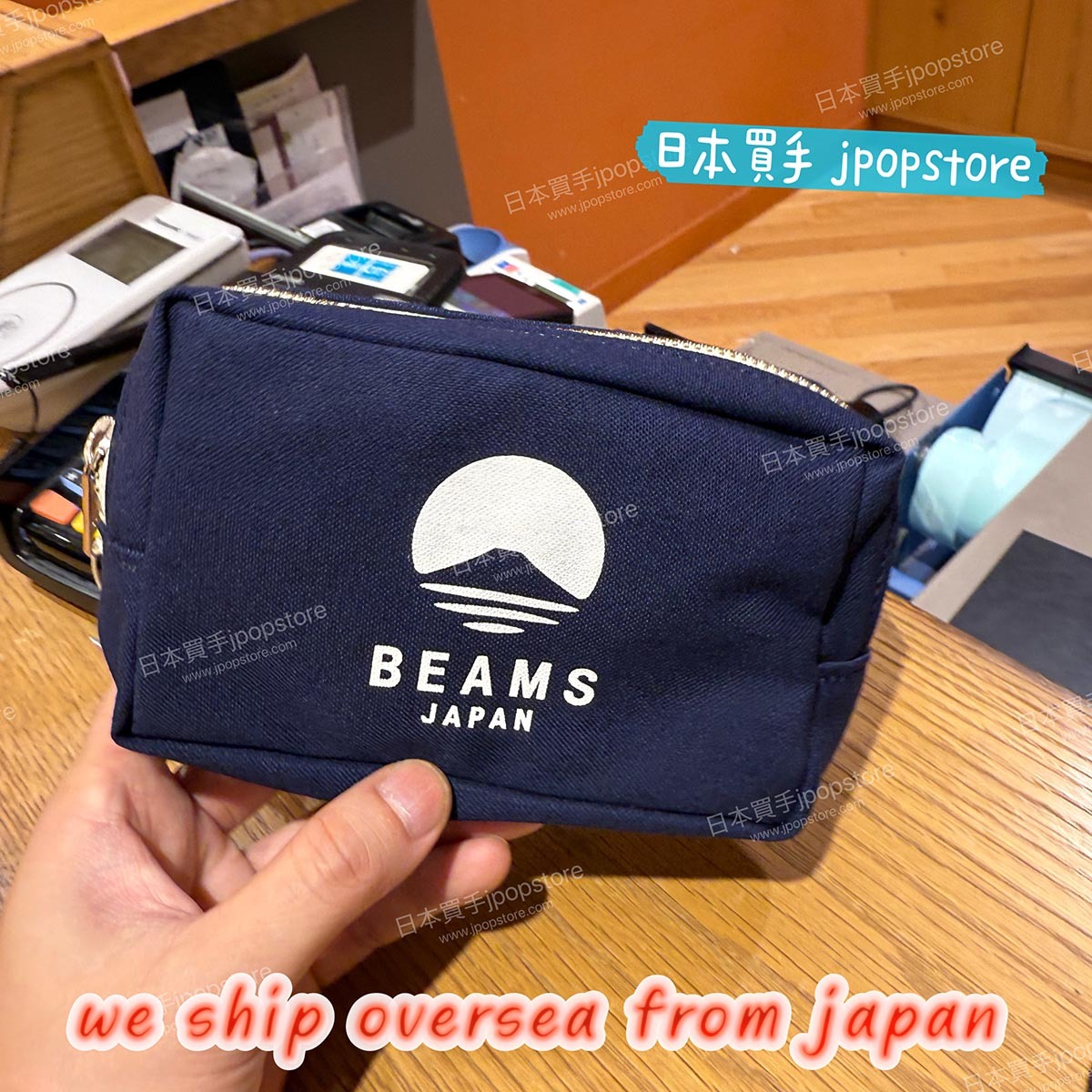BEAMS JAPAN 【別注】evergreen works / LOGO POUCH M