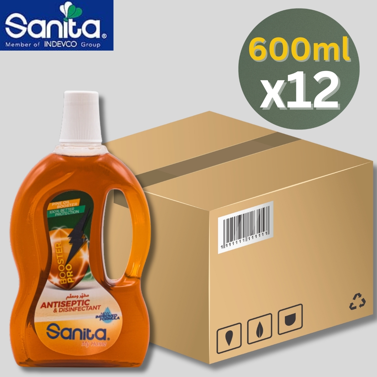 [原箱] Sanita 松木殺菌消毒液 600ml x 12支   (消毒藥水)