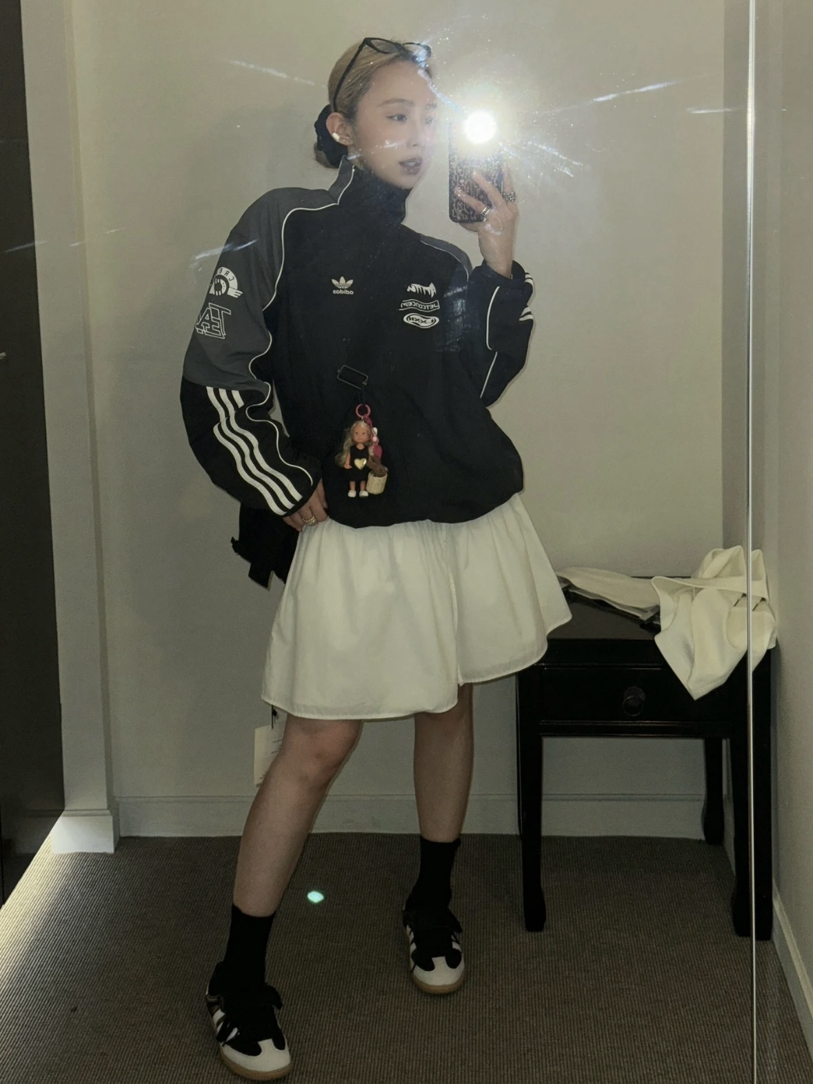 Adidas original JACKET 賽車外套 拼接條紋 黑色 男女同款 JL8406