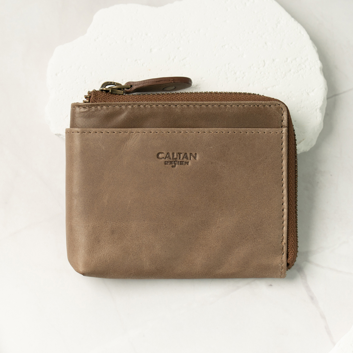 真皮L型拉鍊卡片小零錢包-三色(1821)