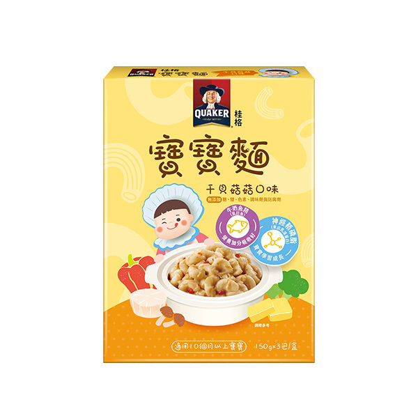 (任選7盒$1899)桂格寶寶麵 干貝菇菇1盒 (150gX3包/盒)