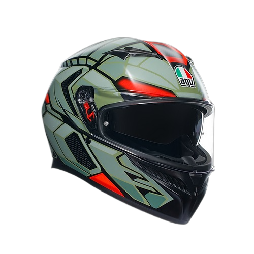 AGV K3 Decept 消光黑 綠 紅 彩繪 消光 內墨片 鴨尾
