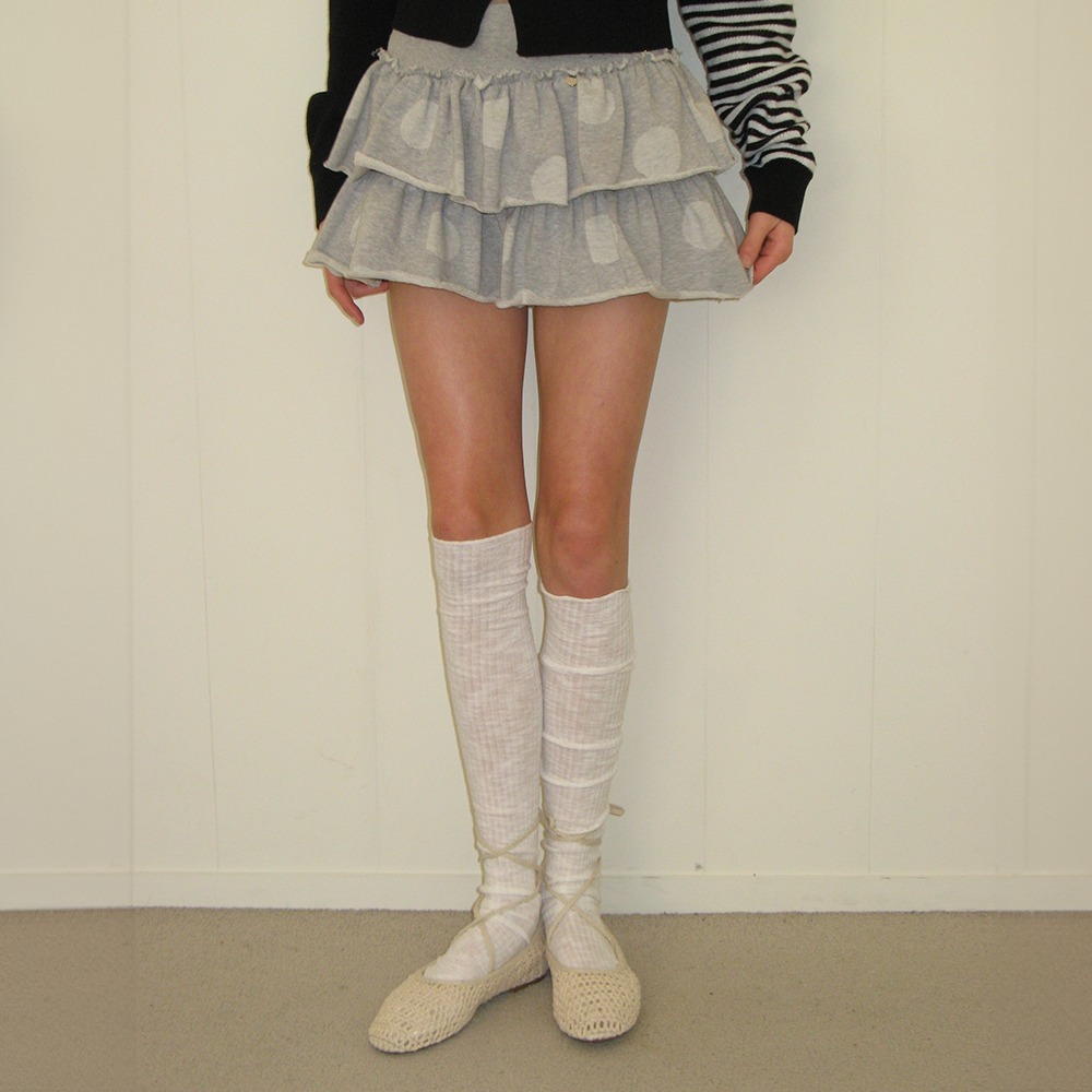 RONRON BIG DOT CANCAN RUFFLE PANTSKIRT